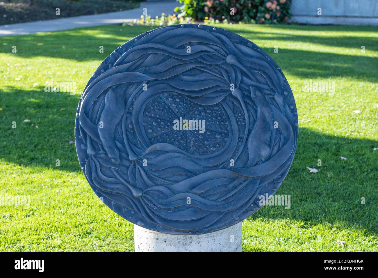 Ocean in Motion Skulptur in Sidney, British Columbia, Kanada Stockfoto