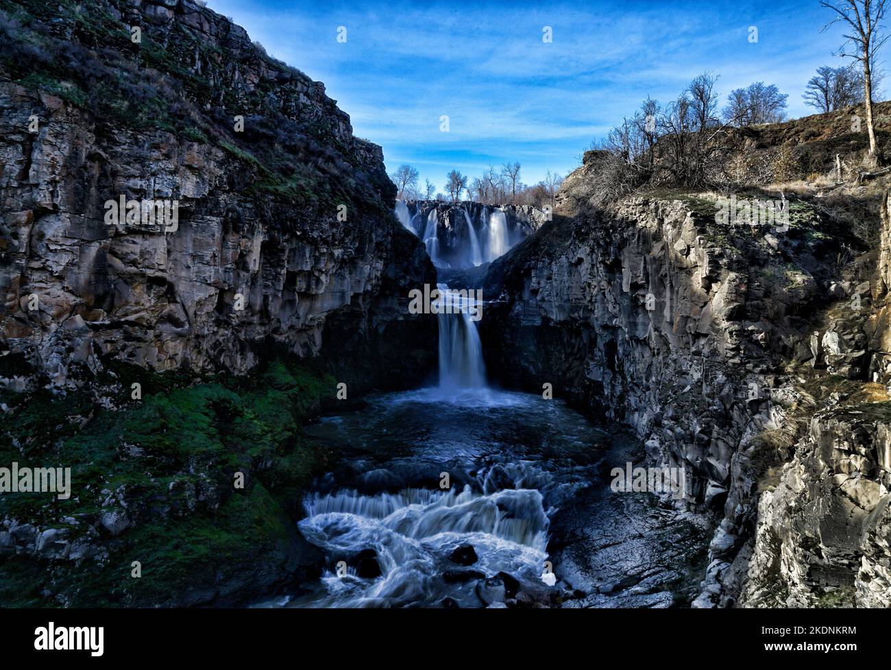 Blick auf die White River Falls in Oregon Stockfoto