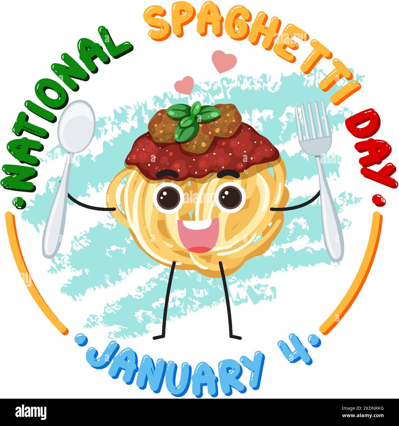 National Spaghetti Day Banner Design Illustration Stock Vektor