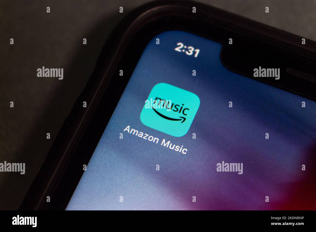 Vancouver, KANADA - Nov 4 2022 : Amazon Music, eine Online-Musik-Streaming-Plattform und Store von Amazon inc., auf einem iPhone-Bildschirm. Stockfoto
