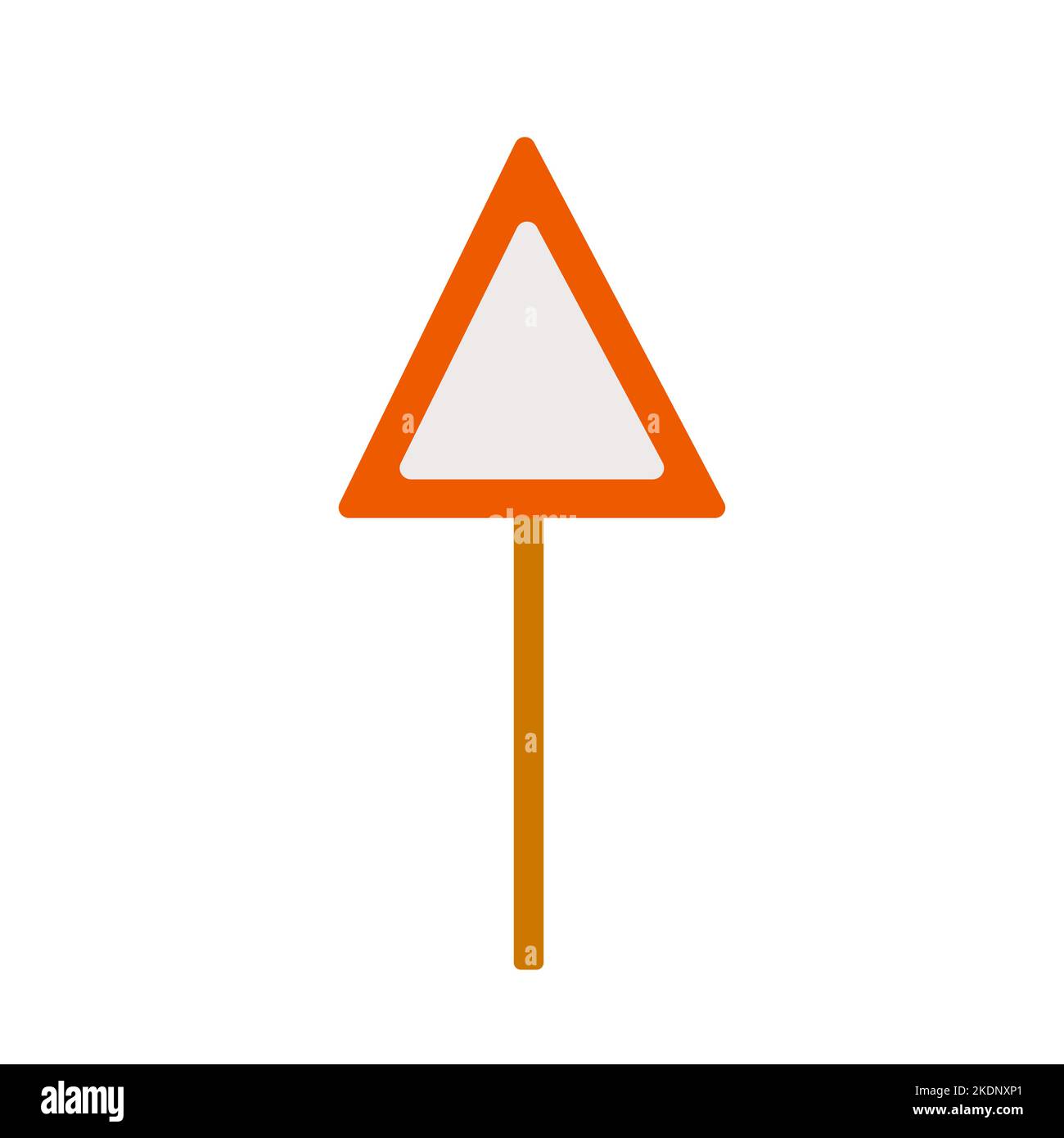 Warnung dreieckiges Straßenschild mit. Design-Element einer modernen Stadt und Straße. Stock Vektor