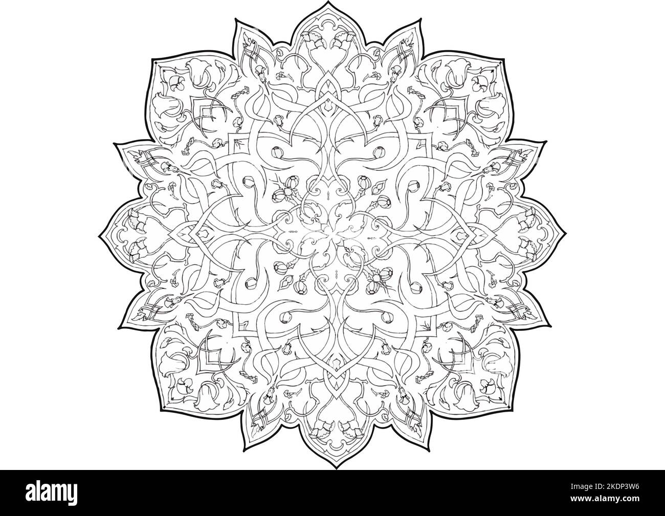 Mantra Mandala, die Meditationskunst für Erwachsene zum Färben Zeichnen mit Händen von Art by Uncle 023 Finde es heraus mit Mustern des Universums Stockfoto