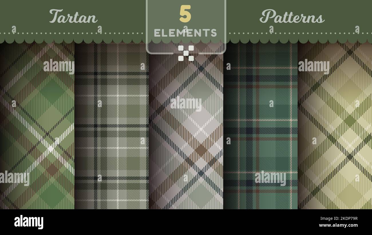 Nahtlose Muster aus militärischem Tartan, fröhliche weihnachtliche Textur, karierte schottische Qualität Stock Vektor