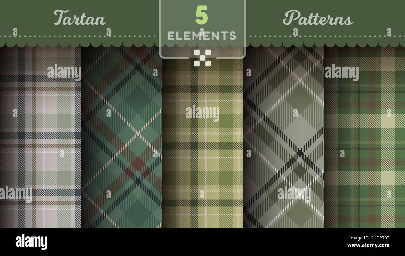 Nahtlose Muster aus militärischem Tartan, fröhliche weihnachtliche Textur, karierte schottische Qualität Stock Vektor