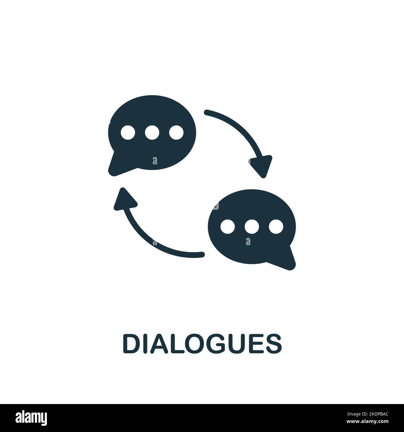 Dialogfelder. Monochromes, einfaches Kundenbeziehungssymbol für Vorlagen, Webdesign und Infografiken Stock Vektor