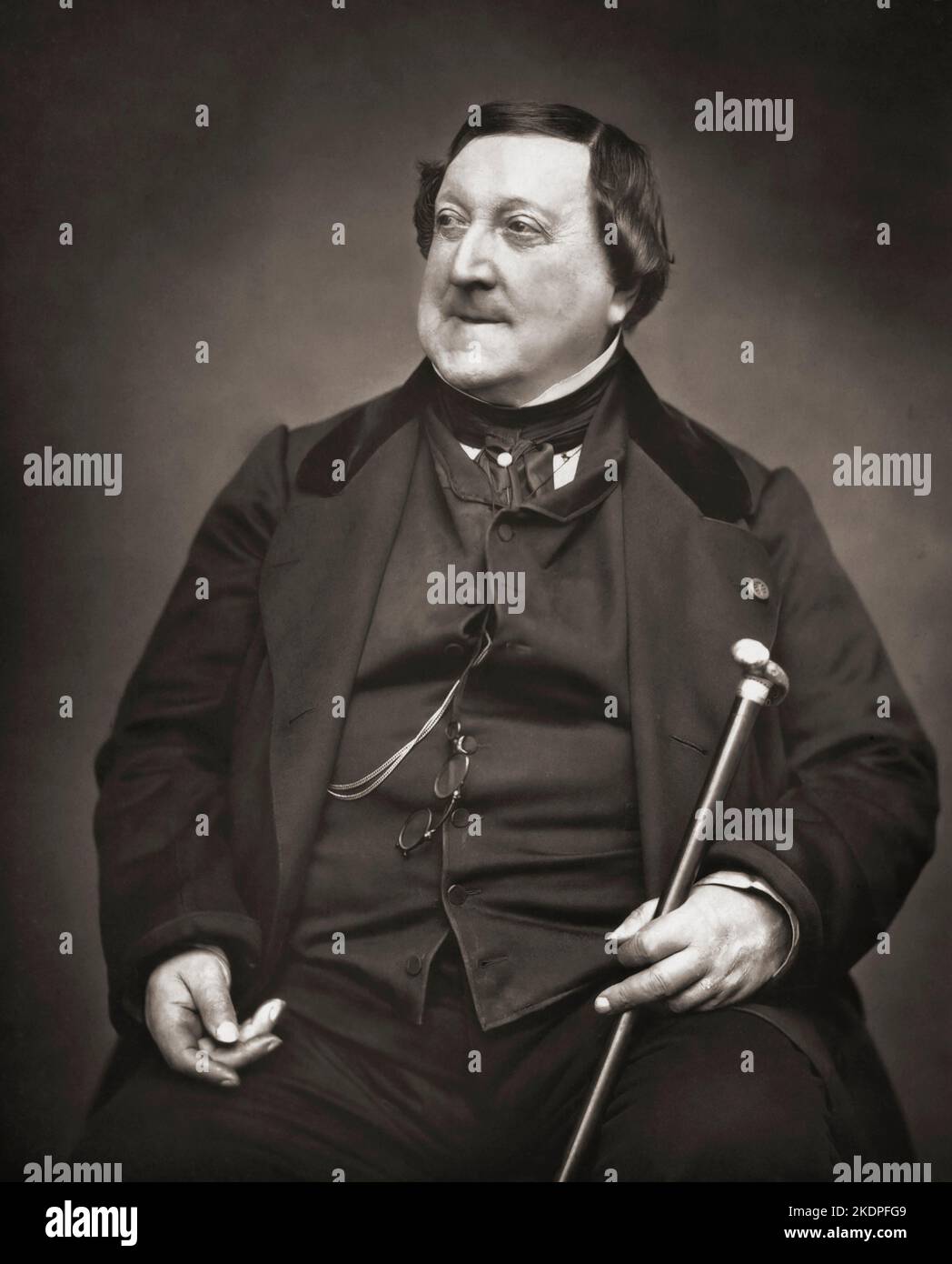 Gioachino Antonio Rossini 1792 – 1868. Italienischer Komponist. Nach einem Foto von Etienne Carjat. Stockfoto