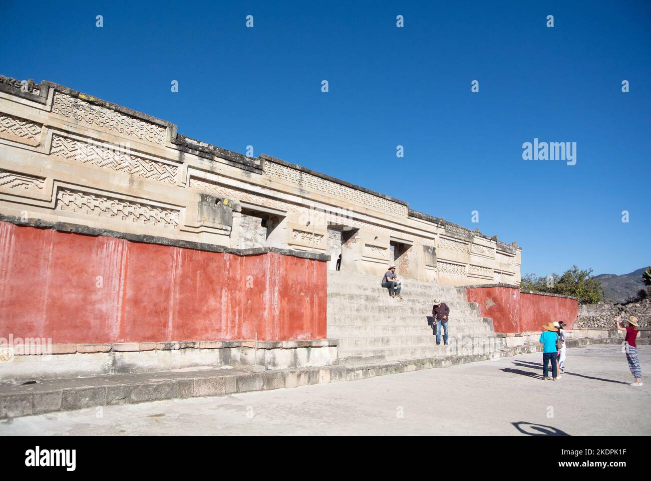 San Pablo Villa de Mitla, Oaxaca, Mexiko, 31.. Dezember 2018, Palast von Mitla, der wichtigste der Zapotekenkultur. Stockfoto