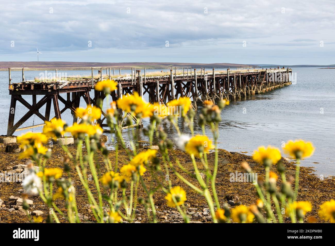 Alte verlassene und ruinierte Pier, Hoy, Orkney Islands, Großbritannien. 2022 Stockfoto