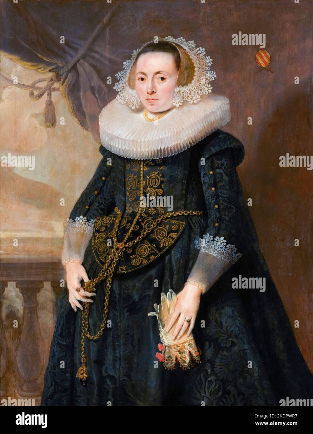 Pieter Soutman, Porträt einer Dame, Ölgemälde auf Leinwand, 1625-1630 Stockfoto