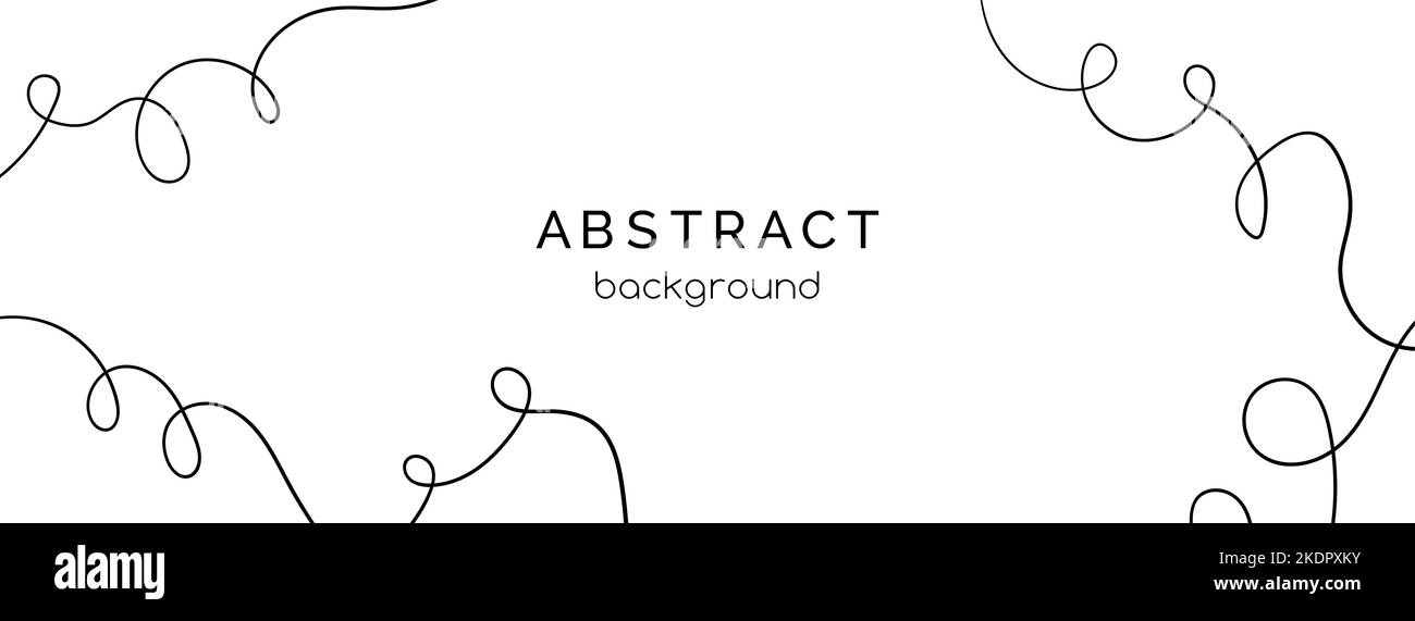 Eine Linie minimalistisch lange Banner Vorlage. Weißer abstrakter Hintergrund für Facebook-Cover, Webbanner, Header mit Platz für Text Stock Vektor
