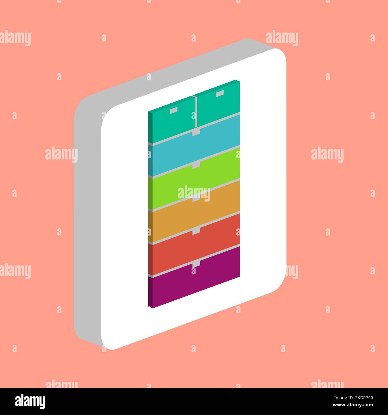 Archiv Dreawer einfaches Vektor-Symbol. Illustration Symbol Design-Vorlage für Web mobile UI-Element. Perfekte Farbe isometrisches Piktogramm auf 3D weißen Quadrat Stock Vektor