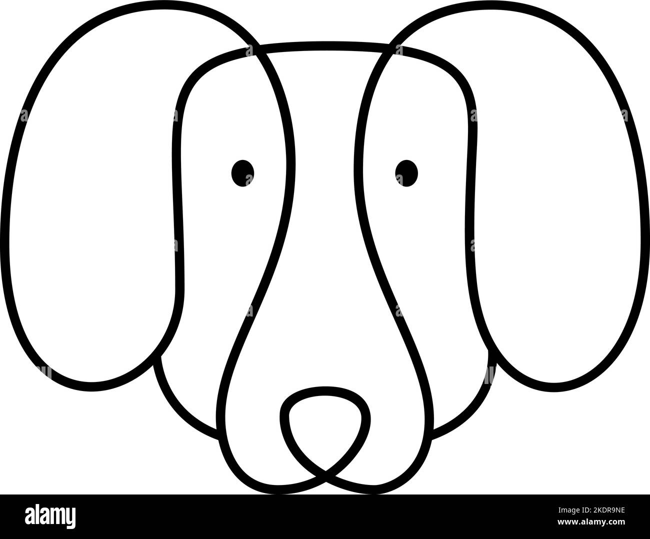 Niedliches ein-Linien-Vektor-Hundelogo. Minimalistisches Haustier im abstrakten handgezeichneten Stil, minimalistische Einlinizeichnung. Schönes abstraktes Minimal Stock Vektor
