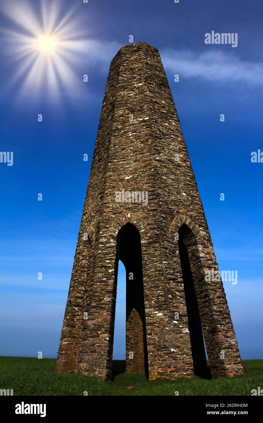 Day Mark Tower an der Küste von South Devon, um den Eingang zum River Dart & Dartmouth aus dem 19.. Jahrhundert zu zeigen. Stockfoto