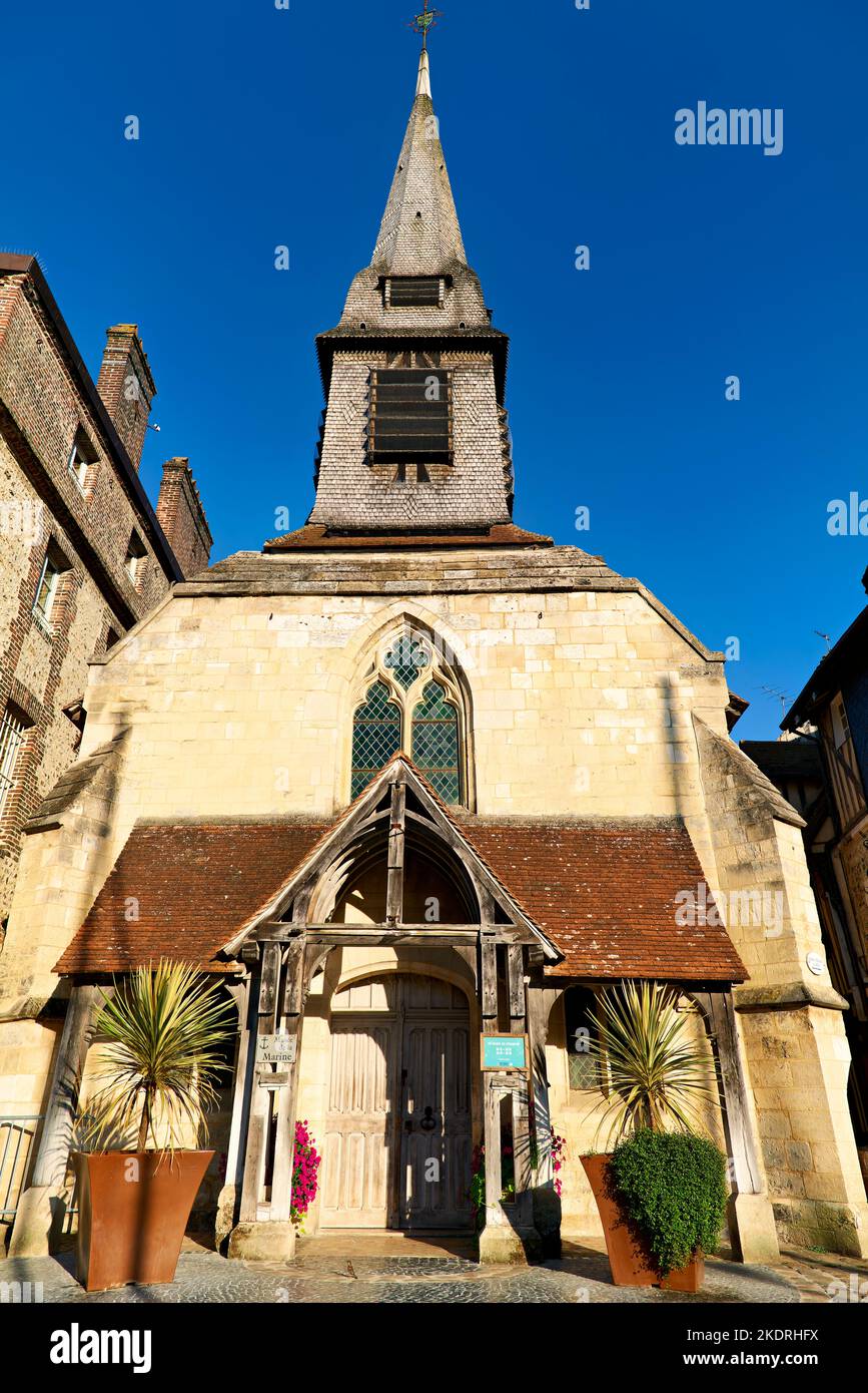 Honfleur Normandie Frankreich. Saint Etienne alte Kirche Stockfoto