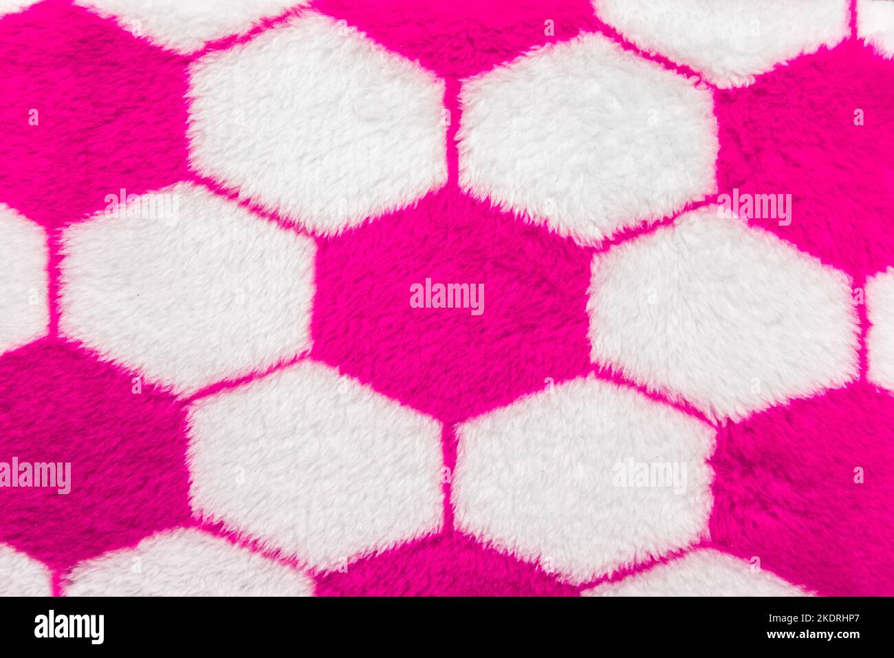 Muster rosa weiß Hexagon Design Stoff abstrakte geometrische Form moderne sechseckige Hintergrundstruktur. Stockfoto