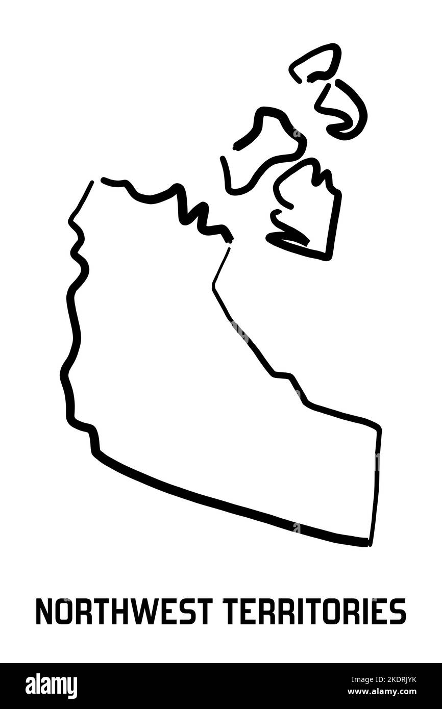 Nordwest-Territorien Kartenumriss - glatte einfache handgezeichnete kanadische Provinz Form Kartenvektor. Provinz in Kanada. Stock Vektor