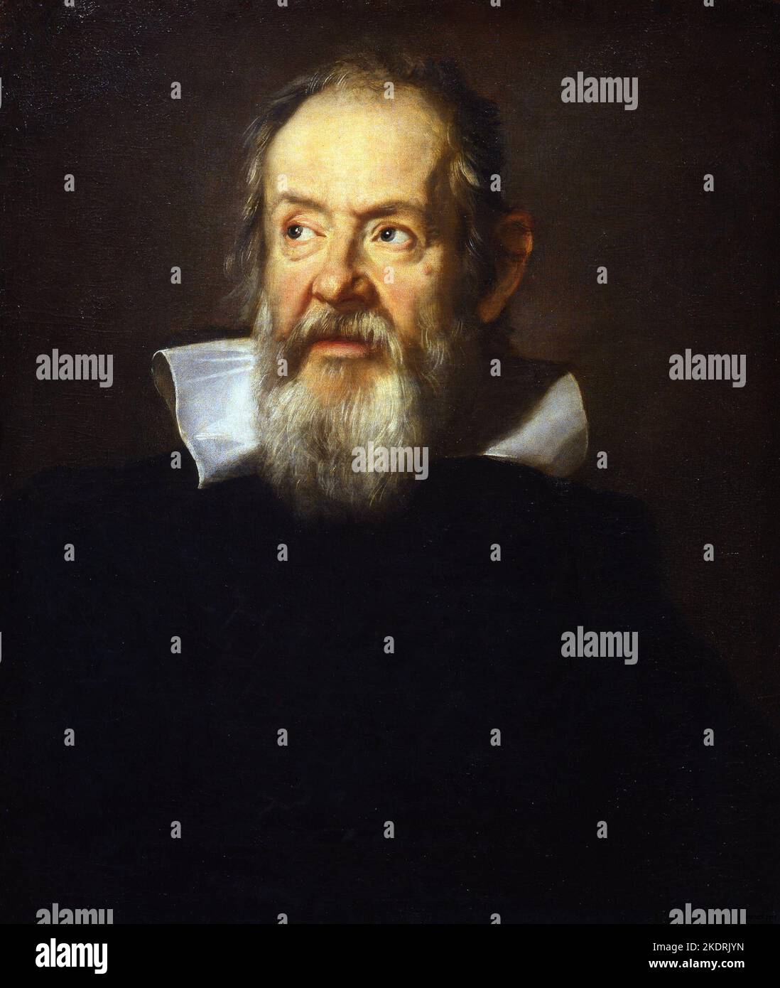 Porträt von Galileo Galilei von Justus Sustermans flämischem Künstler. Galileo Italienischer Physiker, Mathematiker, Astronom und Philosoph. Stockfoto