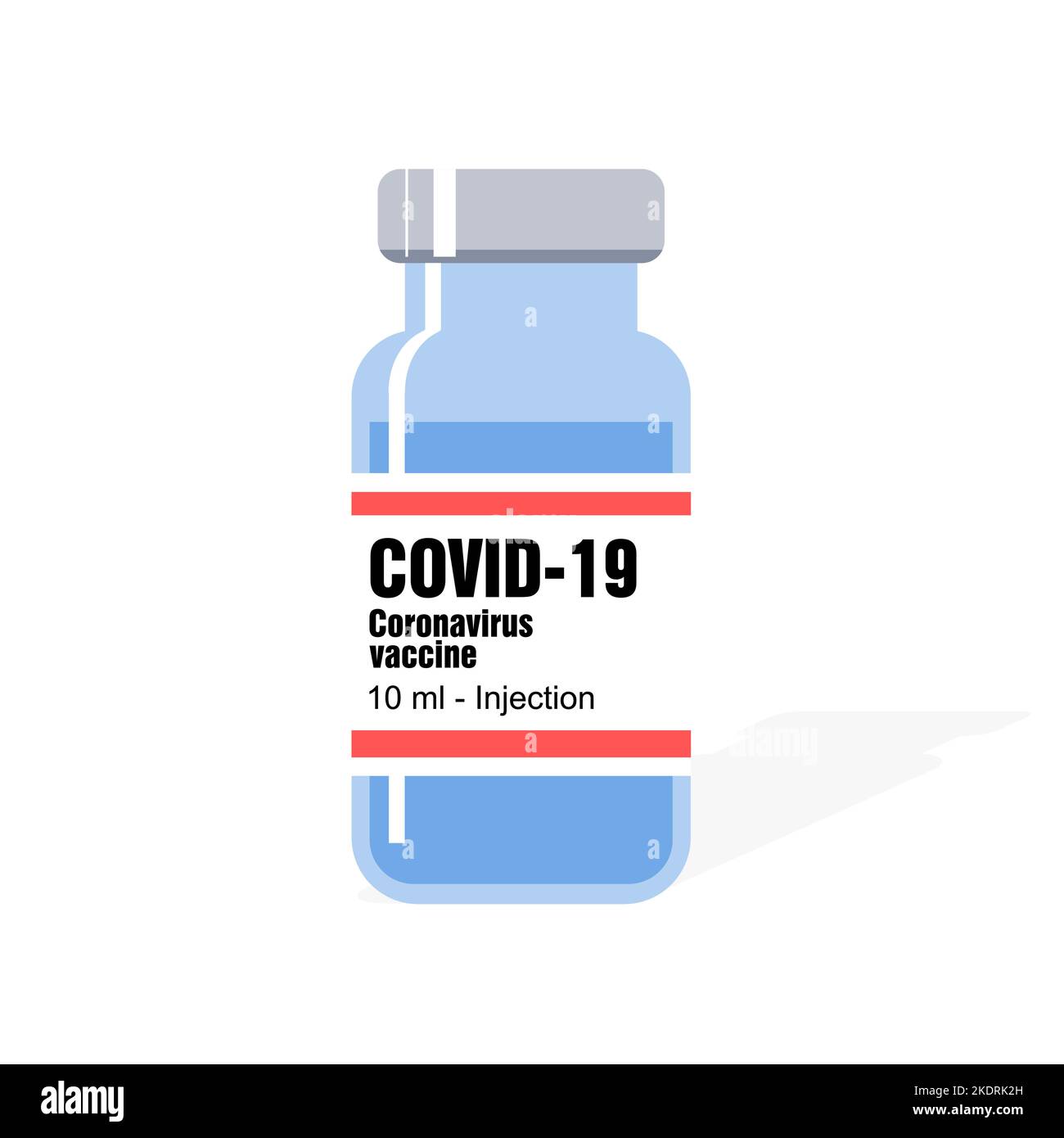 Covid-19-Impfstoff – isolierte Vektorgrafik. Fläschchen für medizinische Substanzen. Konzept der pharmazeutischen Industrie. Stock Vektor