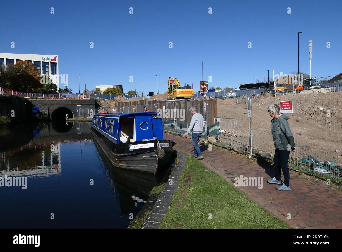 Kanalboot Urlaub Liegeplatz in Birmingham Stadt Stockfoto