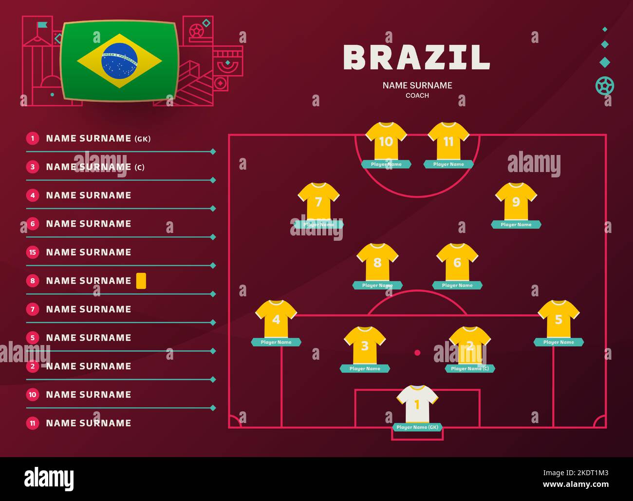 brasilien Lineup World Football 2022 Turnier Endphase
