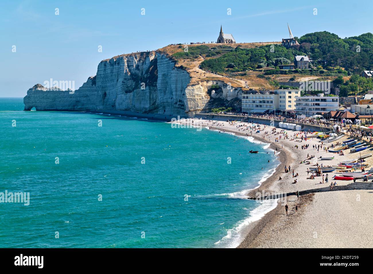 Etretat Normandie Frankreich. Der Strand Stockfoto