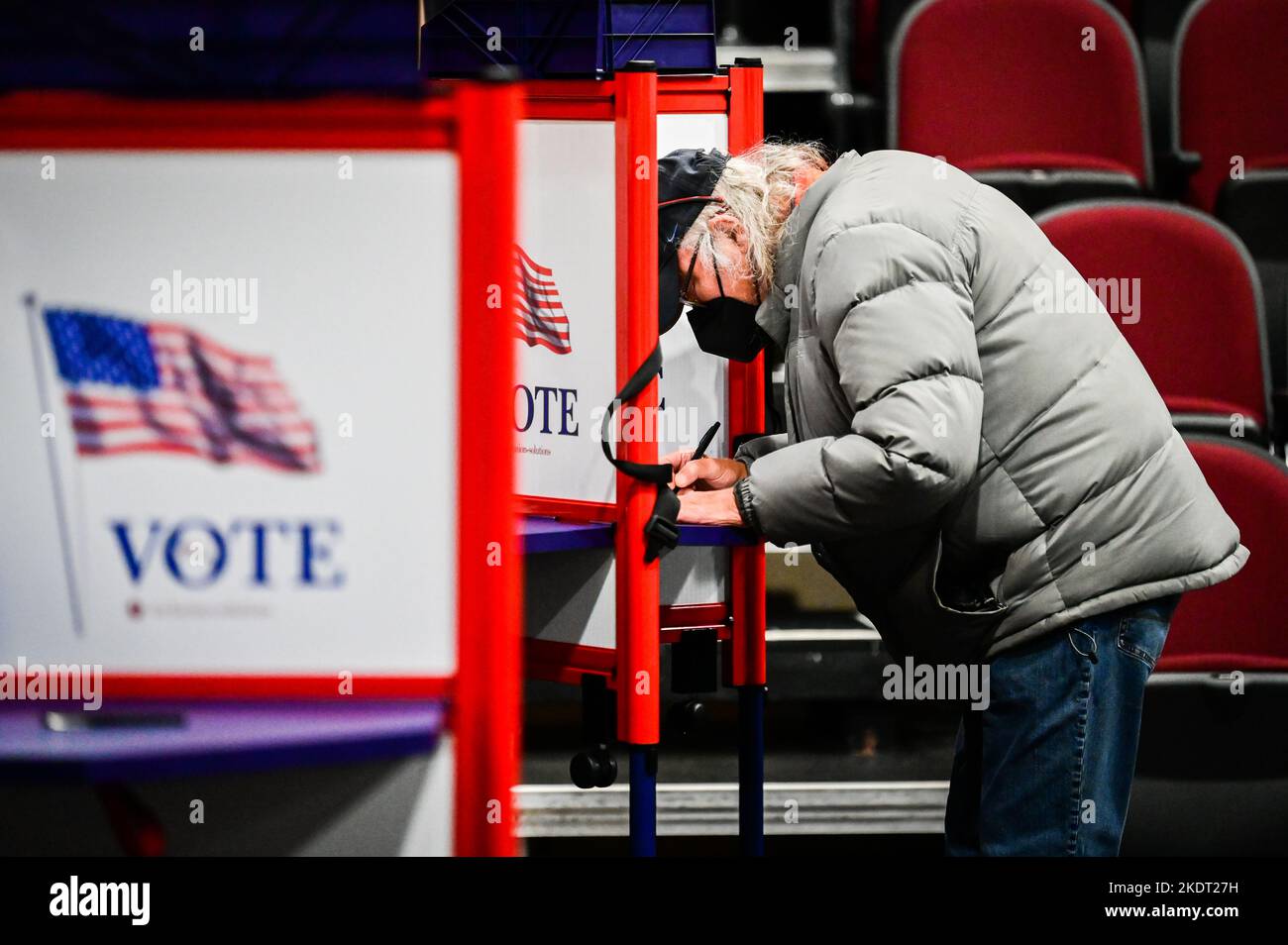 Wahlkampf bei den Zwischenwahlen 2022 in der Hauptstadt des Bundesstaates Vermont, Montpelier, VT, USA. Stockfoto