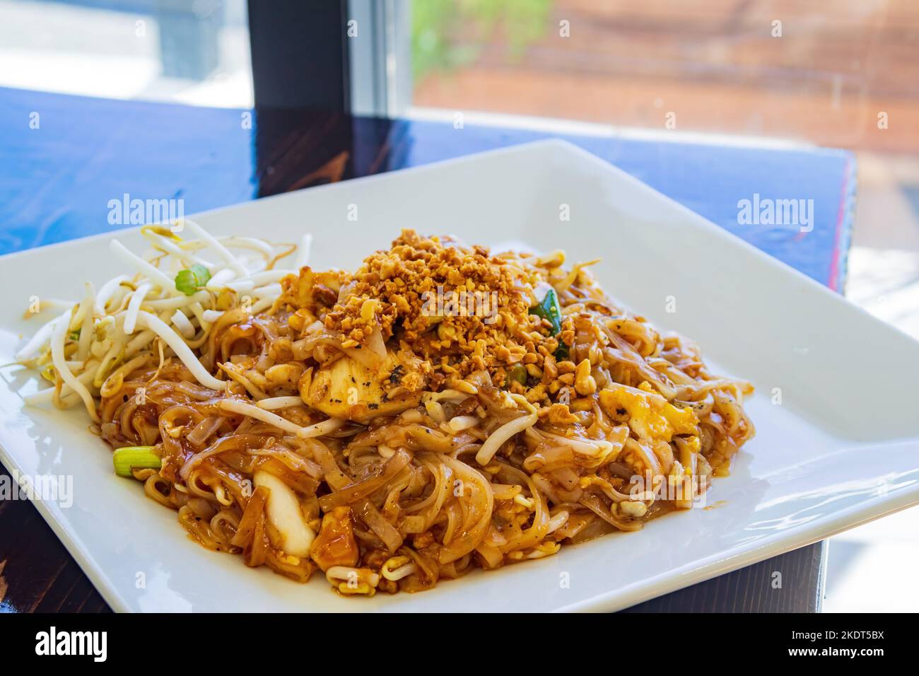 Nahaufnahme des thailändischen Pad thai in Arkansas Stockfoto
