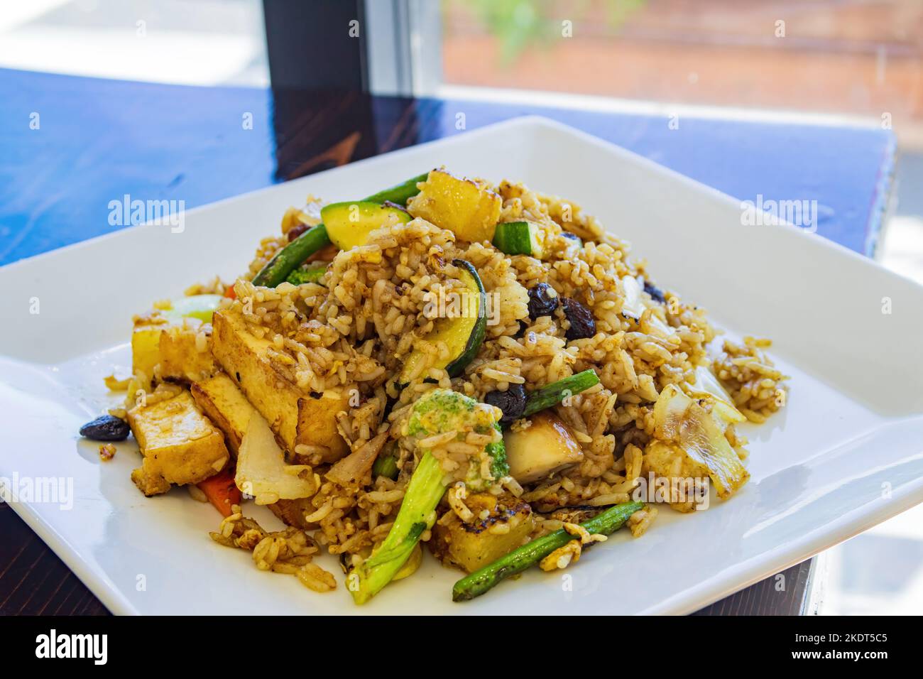 Nahaufnahme von gebratenem Reis im thailändischen Stil in Arkansas Stockfoto