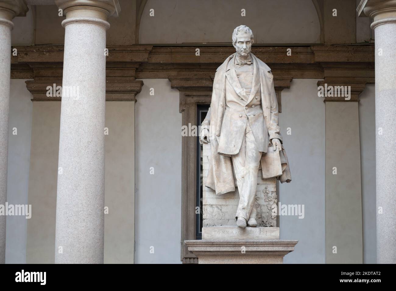 Italien, Lombardei, Mailand, Courtyrard von Brera, Tommaso Grossi Statue von Vincenzo Vela Bildhauer Datum 1858 Stockfoto