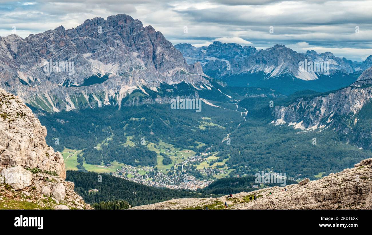 Der monumentale Monte Cristallo, Dolomiten, Italien Stockfoto