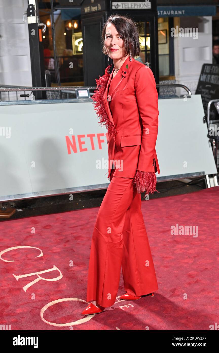 London, Großbritannien. 8.. November 2022. Olivia Williams besucht Netflix präsentieren die Welt permiere - die fünfte Staffel von The Crown im Theatre Royal, Drury Lane, am 8. November London, Großbritannien. Stockfoto