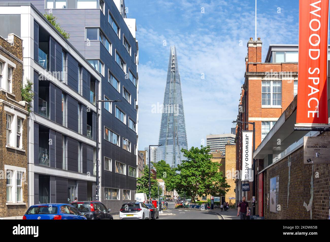 Das Shard-Gebäude von der Union Street, Southwark, dem Londoner Stadtteil Southwark, Greater London, England, Vereinigtes Königreich Stockfoto