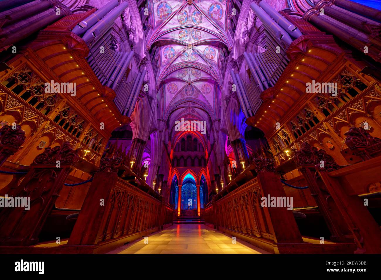 Salisbury Cathedral, Sarum Lights: Renaissance, November 2022 Stockfoto