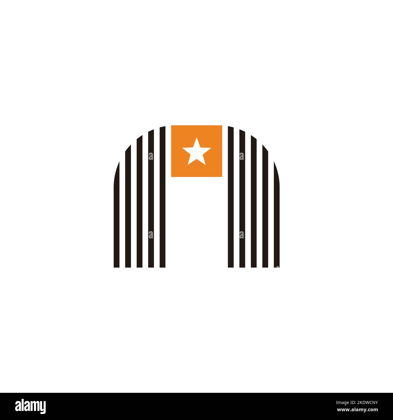 Buchstabe n einfache Streifen Stern Militär Logo Vektor Stock Vektor