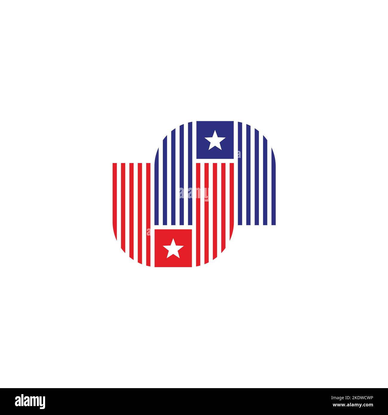 Buchstabe un Stern Flagge Nationen Symbol Logo Vektor Stock Vektor