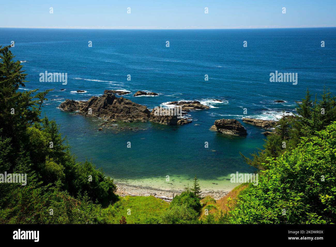 Blick auf die Küste von Cape Arago, Cape Arago State Park, Oregon Stockfoto