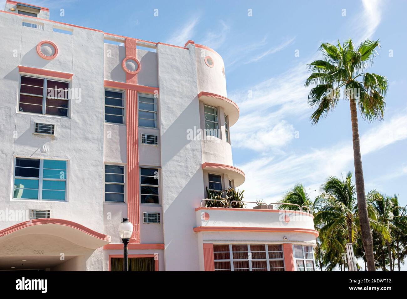 Miami Beach Florida, North Beach 7300 Ocean Terrace Eigentumswohnung Eigentumswohnung Gebäude Art déco-Stil außen Vordereingang Gebäude Gebäude Stor Stockfoto