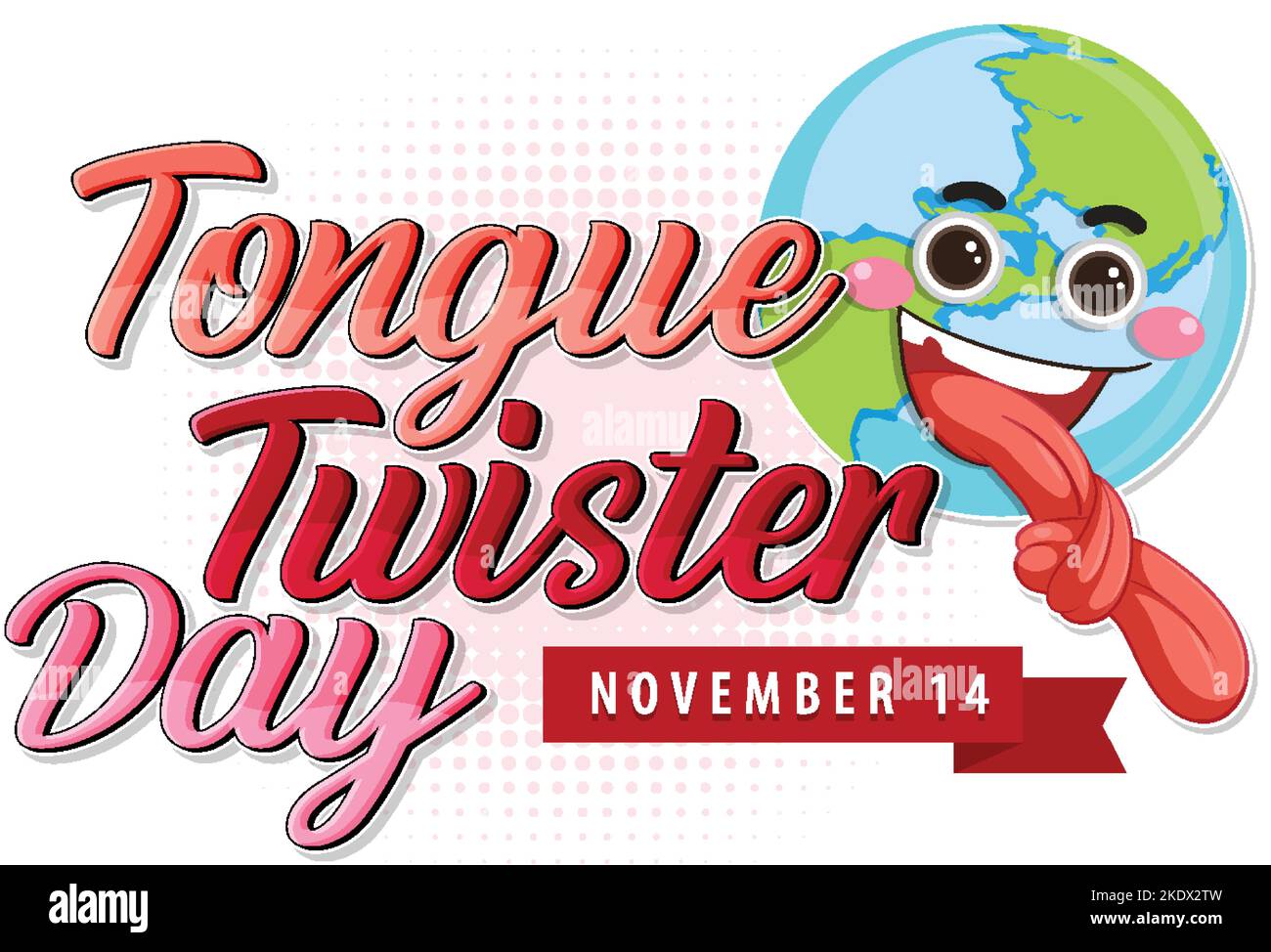 Internationale Zunge Twister Tag Logo Design Illustration Stock Vektor