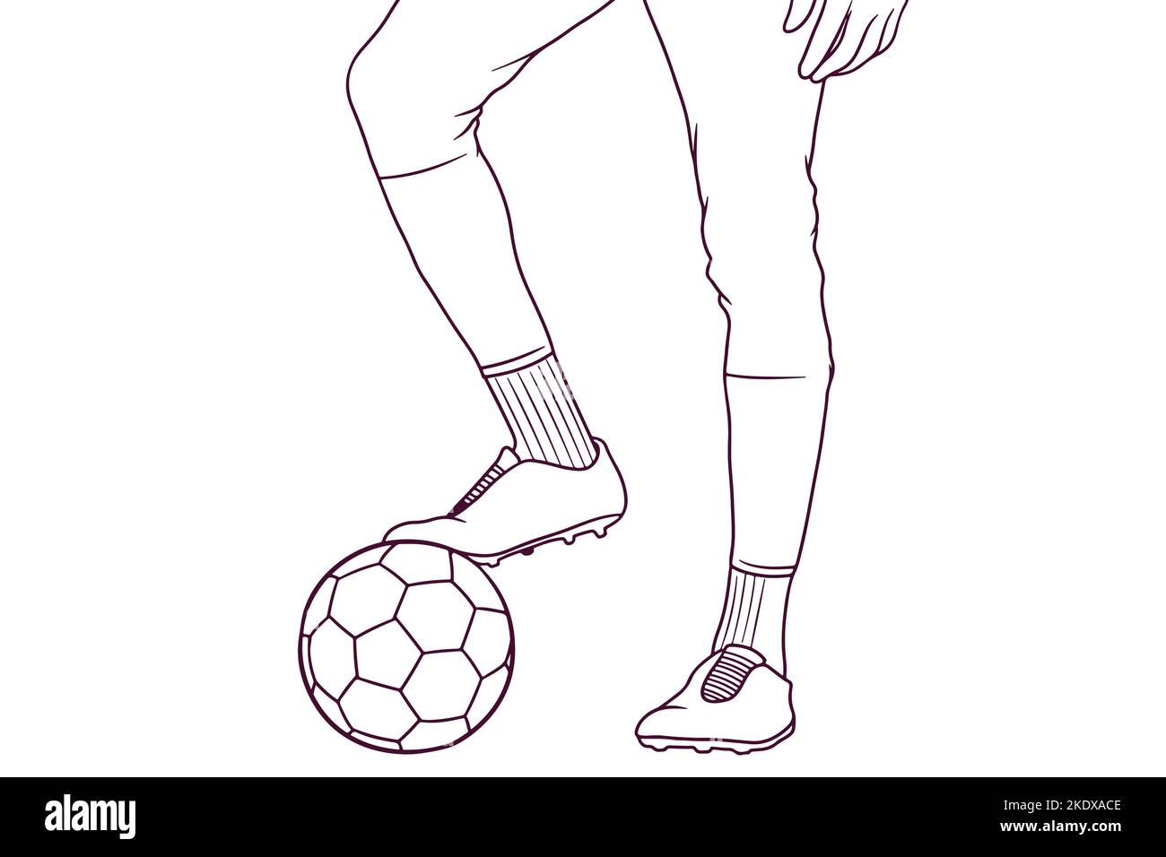 Handgezeichnete Vektorgrafik für Fußballspieler Stock Vektor