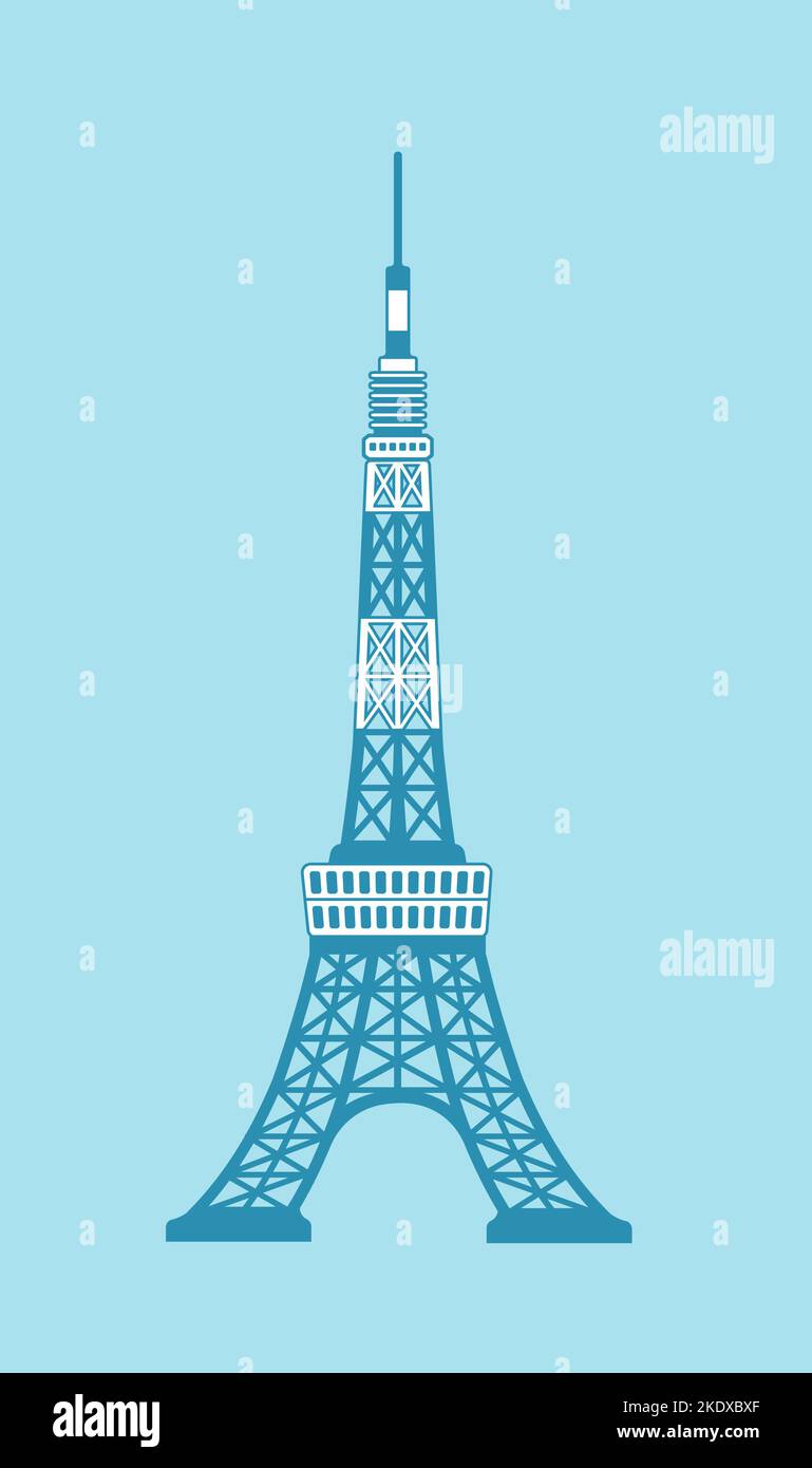 Tokyo Wahrzeichen Gebäude / Architektur Illustration (Tokyo Tower) Stock Vektor
