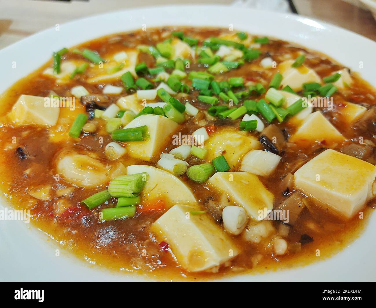 Mapo Tofu: Die Küche aus sichuan besteht aus Tofu in einer würzigen Sauce und Öl Stockfoto