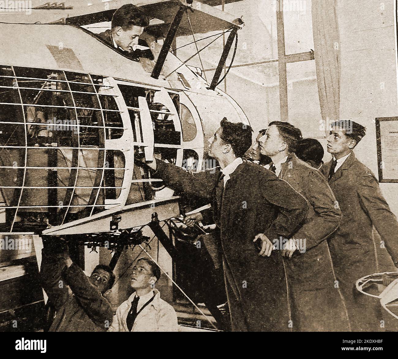1931 studentische Ingenieure, die Flugzeugbau in Großbritannien studieren Stockfoto