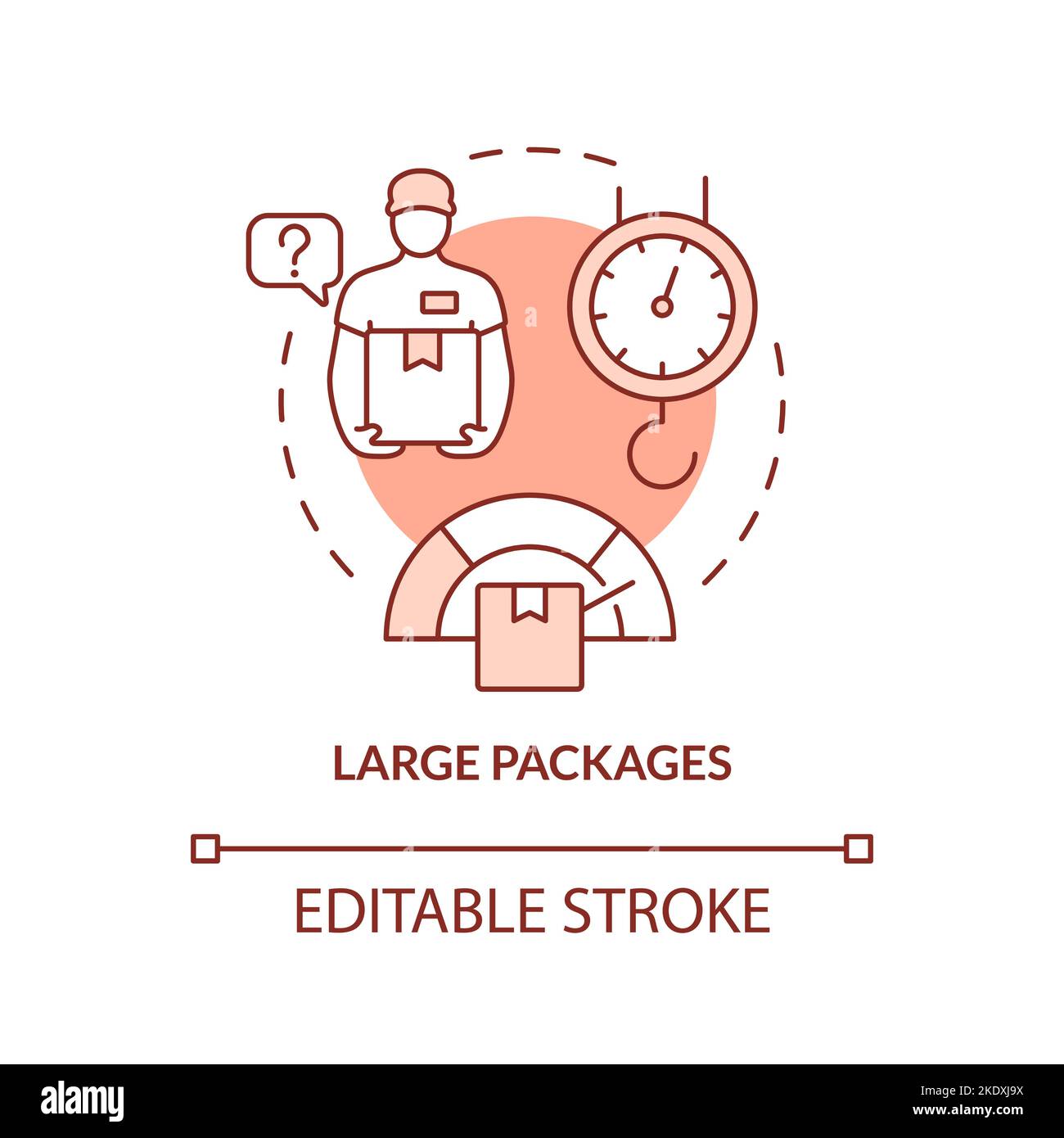 Große Pakete Terrakotta-Konzept Symbol Stock Vektor
