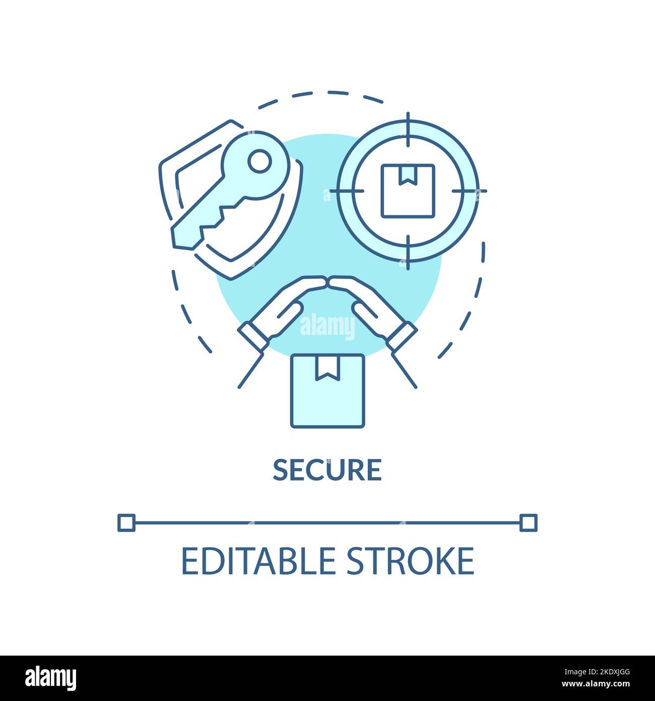 Sicheres türkisfarbenes Konzeptsymbol Stock Vektor