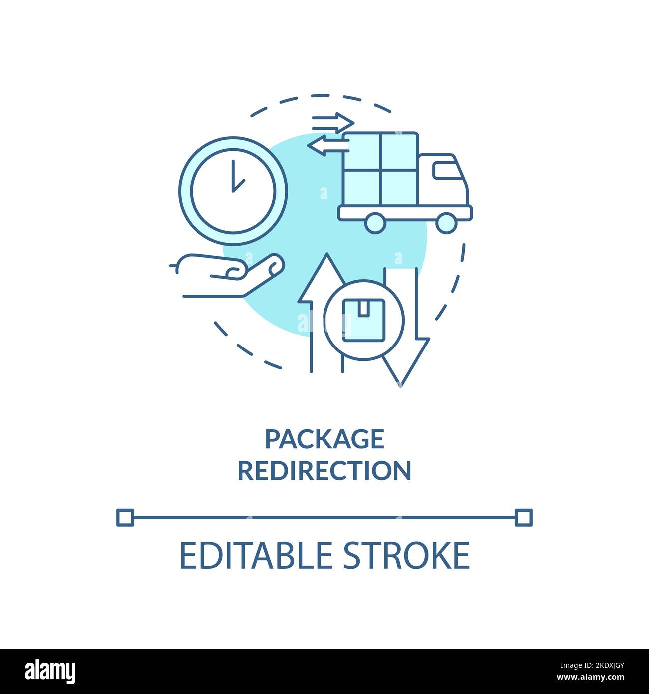 Paketumleitung türkisfarbenes Konzeptsymbol Stock Vektor