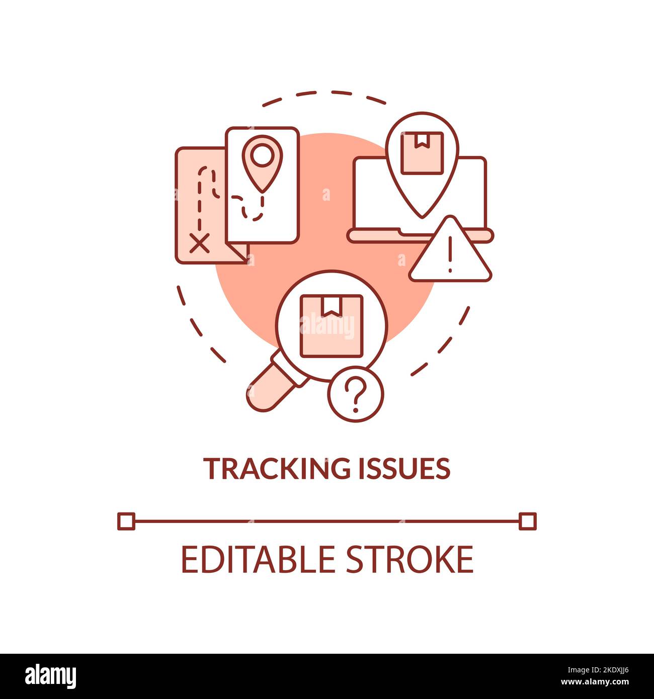 Tracking-Probleme Terrakotta-Konzept-Symbol Stock Vektor