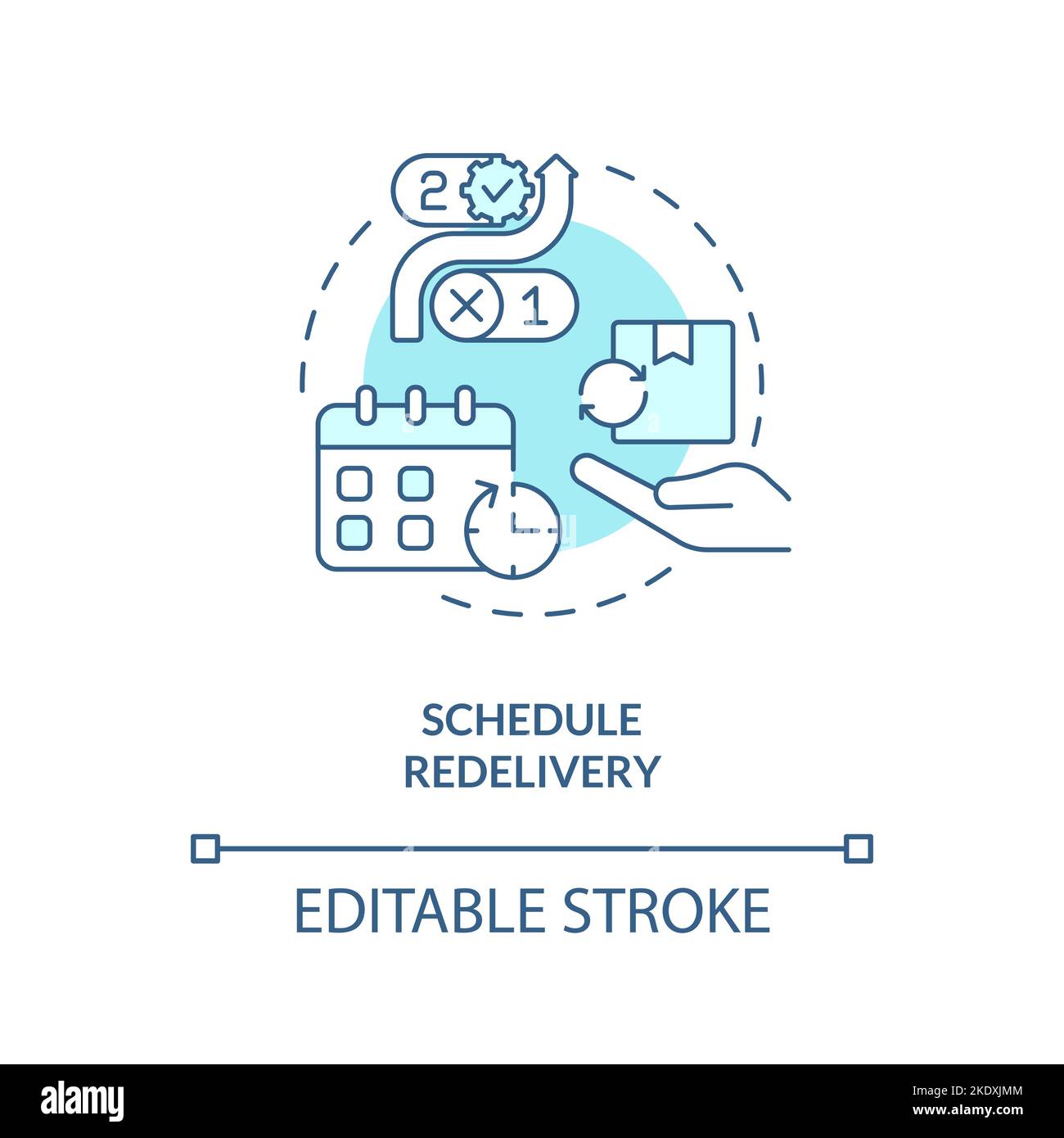 Symbol für türkisfarbenes Konzept für die geplante Wiederlieferung Stock Vektor
