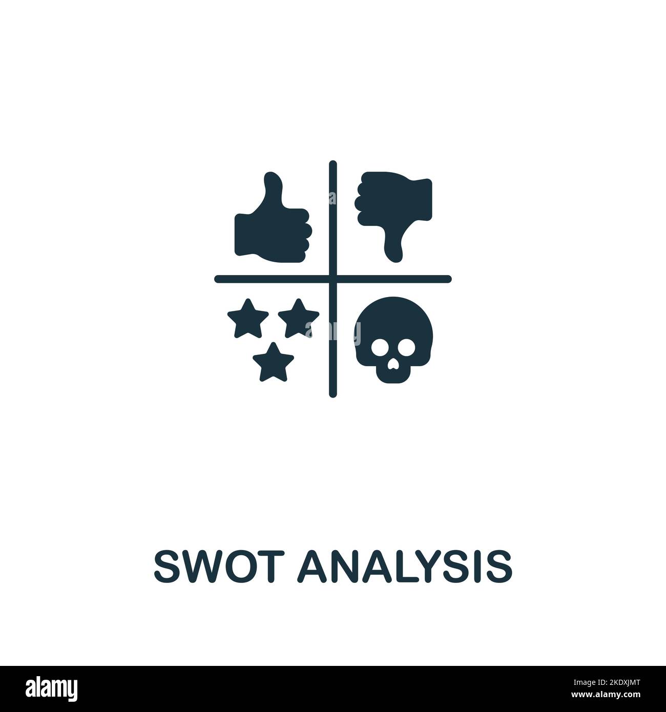 Symbol für SWOT-Analyse. Monochrom Simple Global Business Icon für Vorlagen, Webdesign und Infografiken Stock Vektor