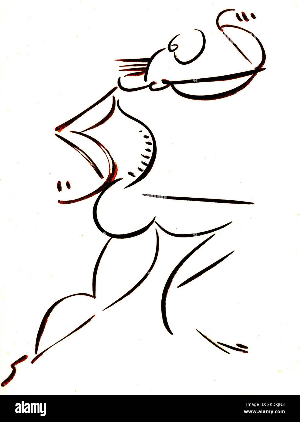 Henri Gaudier-Brzeska - männliche tanzende Figur im Profil Stockfoto
