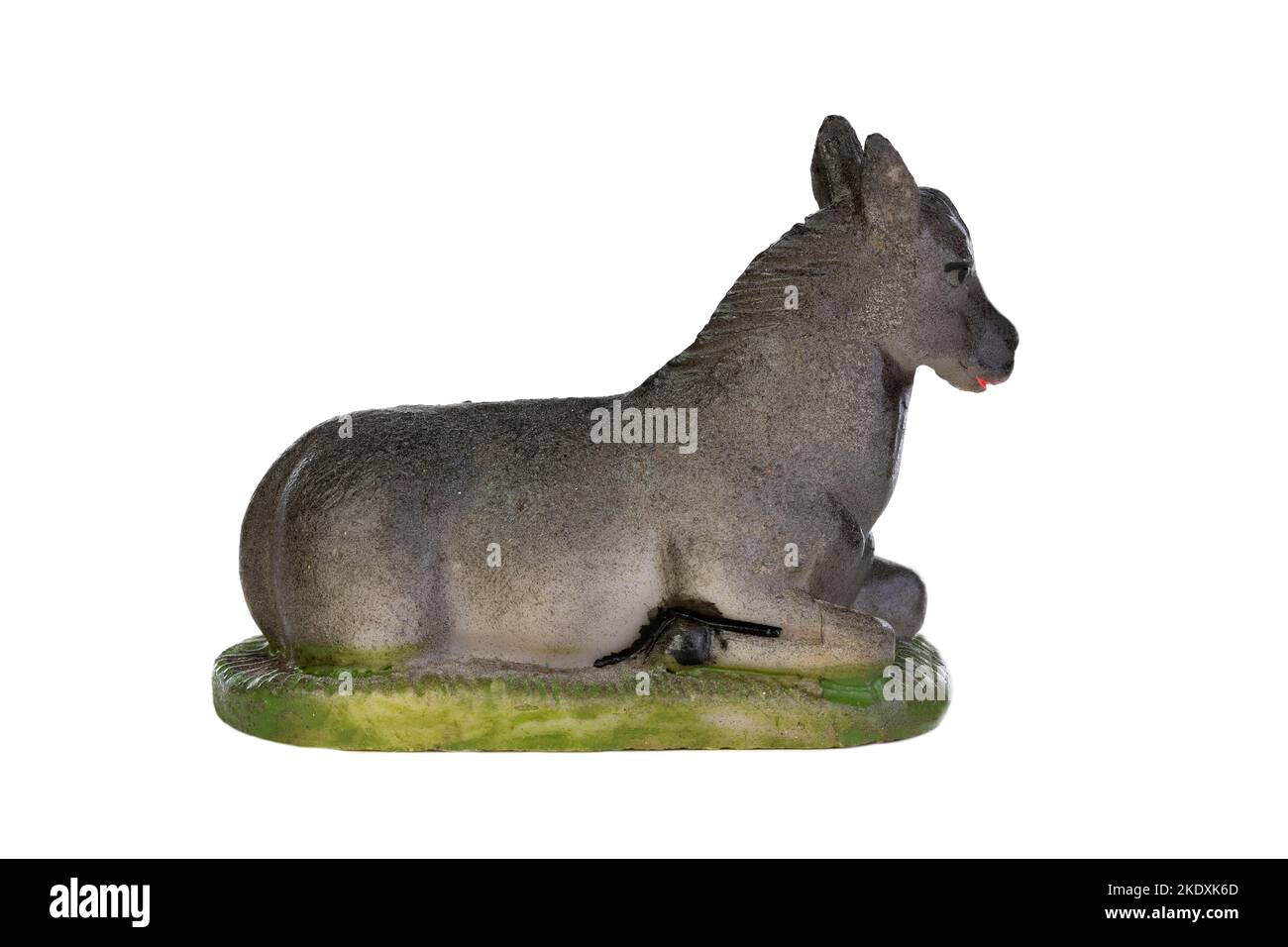 Figur des Maultieres aus der Krippe. Tiere in der Weihnachtsnacht Stockfoto